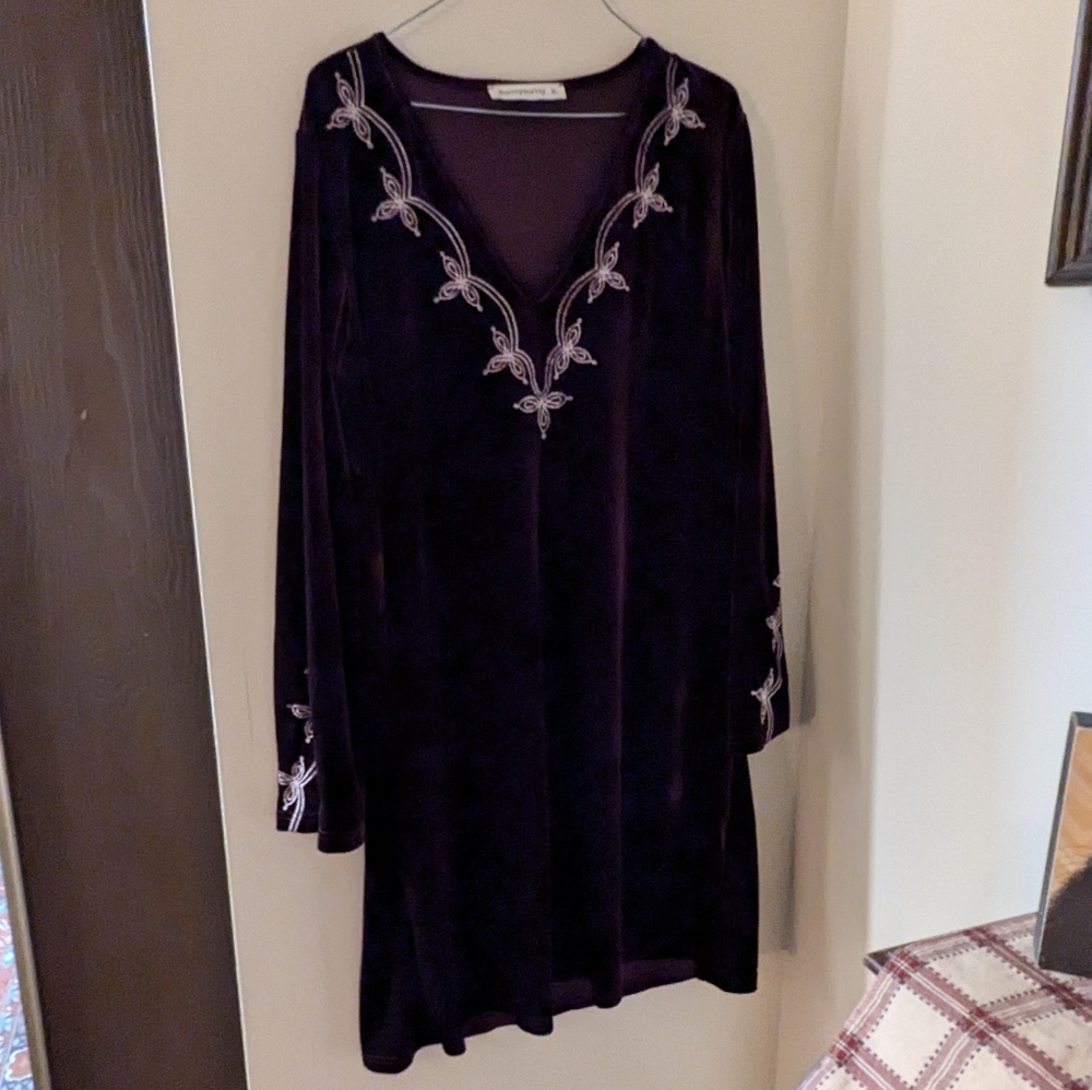 Deep purple velvet dress